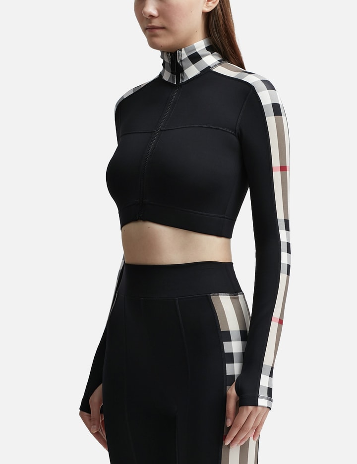 Check Panel Stretch Jersey Cropped Top Placeholder Image