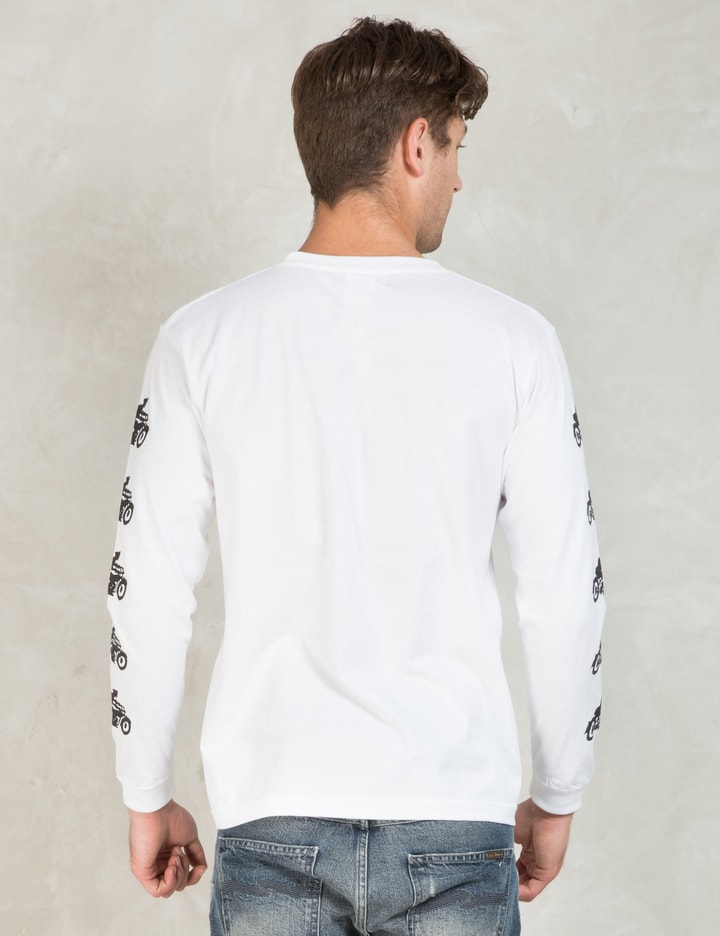 White Motorcycle Print L/S T-shirt Placeholder Image
