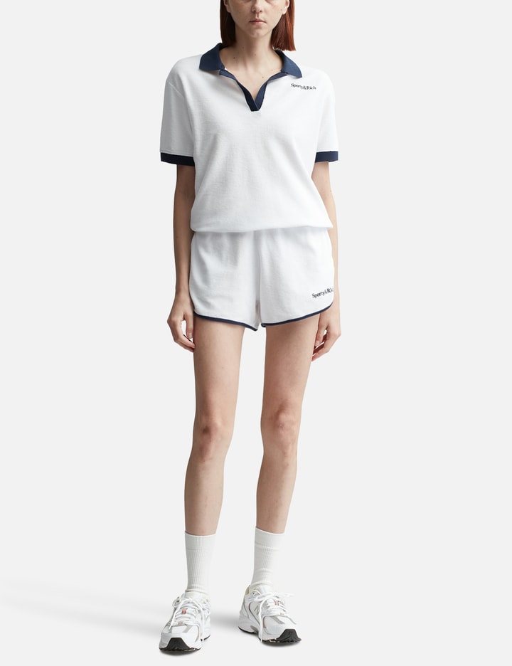 Serif Logo Terry Shorts White/Navy Placeholder Image