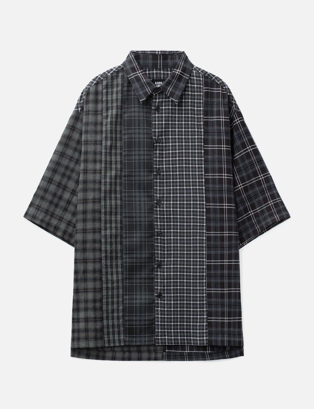 Check Mixed Short Sleeve Shirt