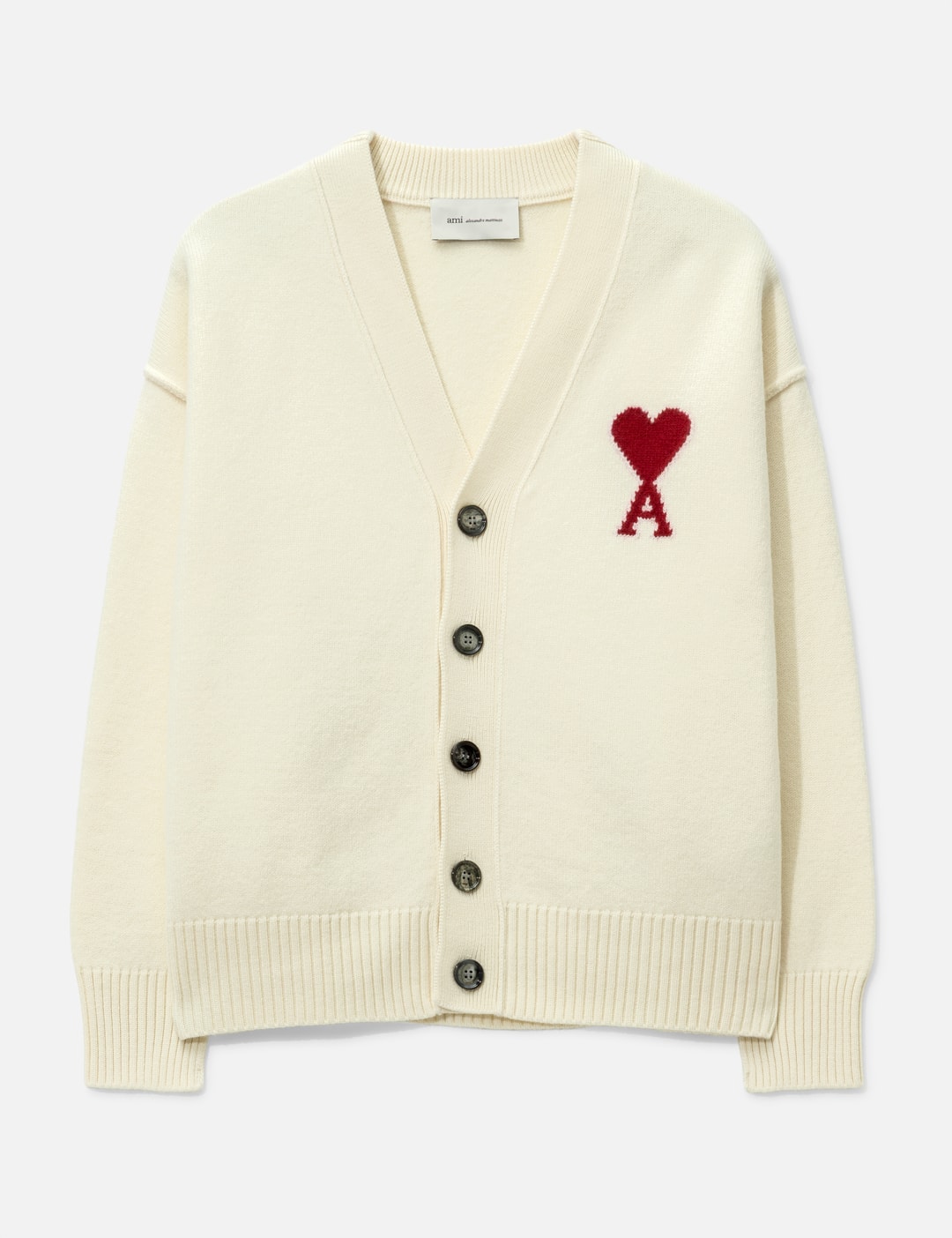Natural Wool Cardigan With Contrasted Ami De Coeur view 7