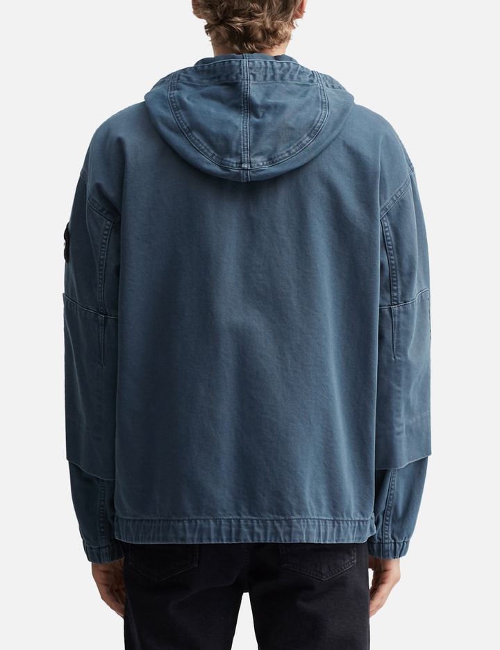 Stone Island Light Bull Denim Indigo Hooded Zipper-Up Jacket