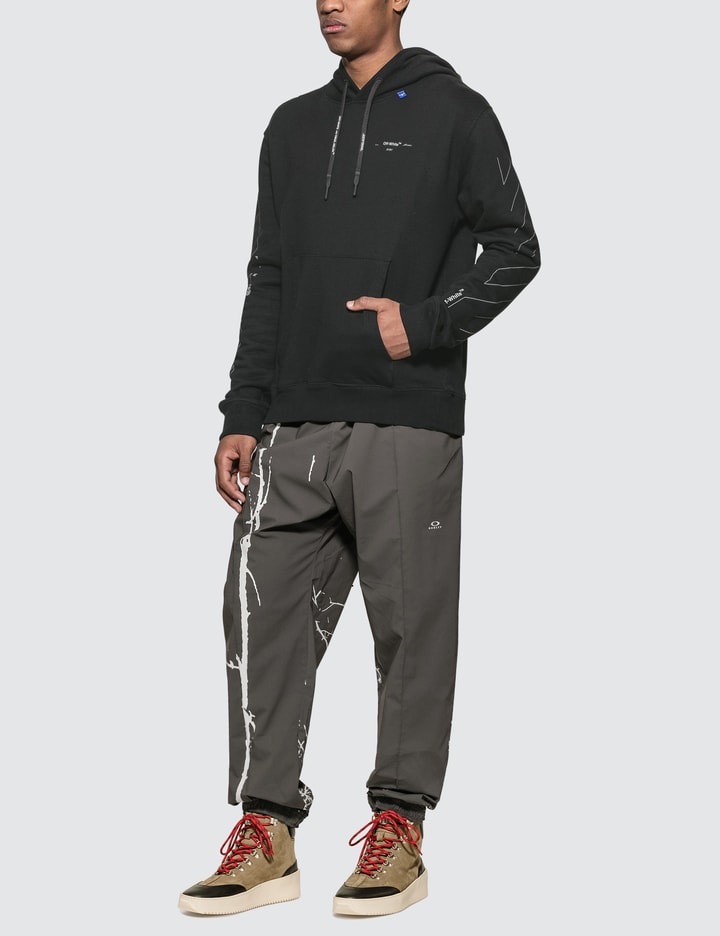 OFF-WHITE Diag Unfinished Slim Hoodie Black Men's - US