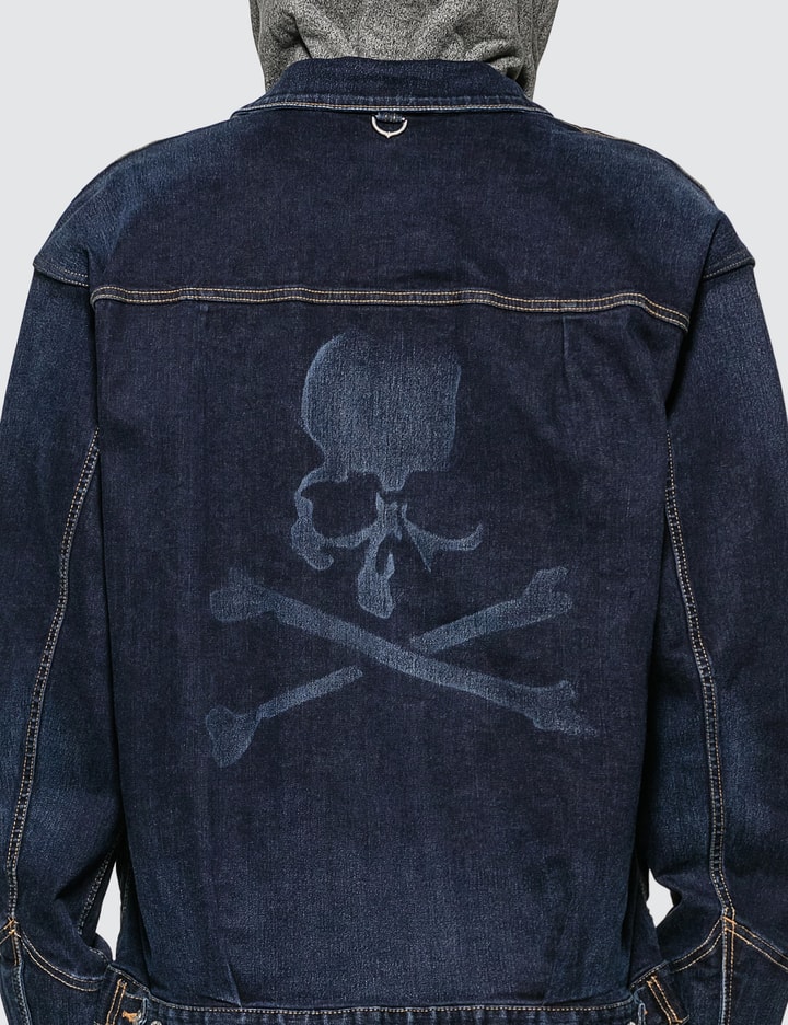 Hooded Layer Skull Denim Jacket Placeholder Image