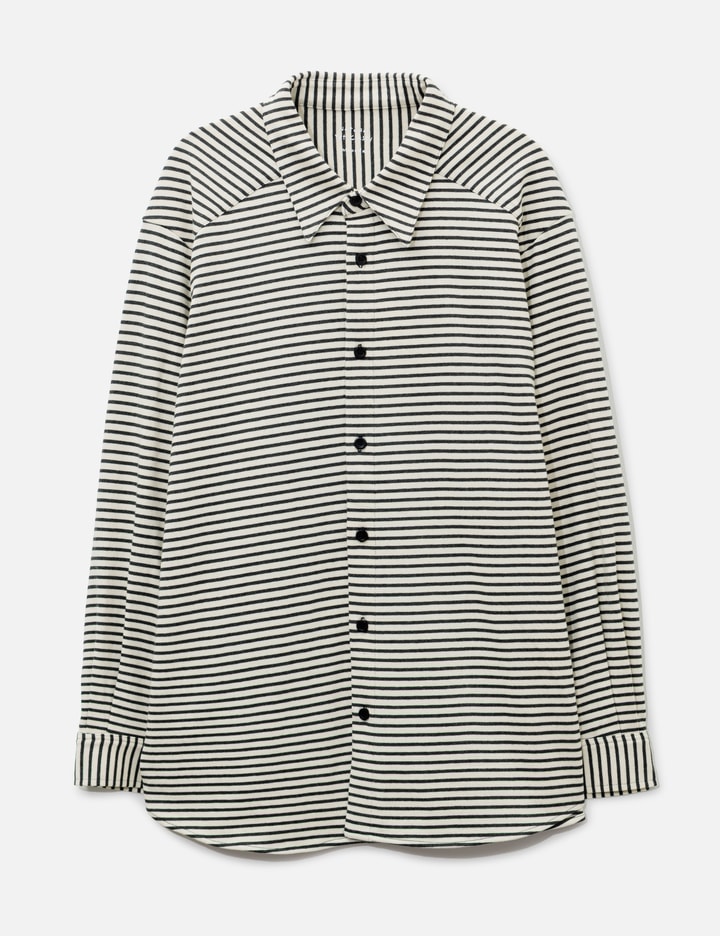 Moondal Adam Cotton Shirt In Gray Stripe