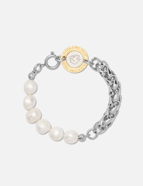 IN GOLD WE TRUST PARIS Unisex Round Chain Pearl Bracelet