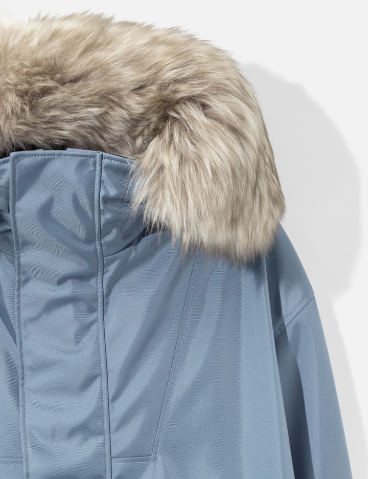Marni Nylon Half-Zip Jacket With Fur Collar