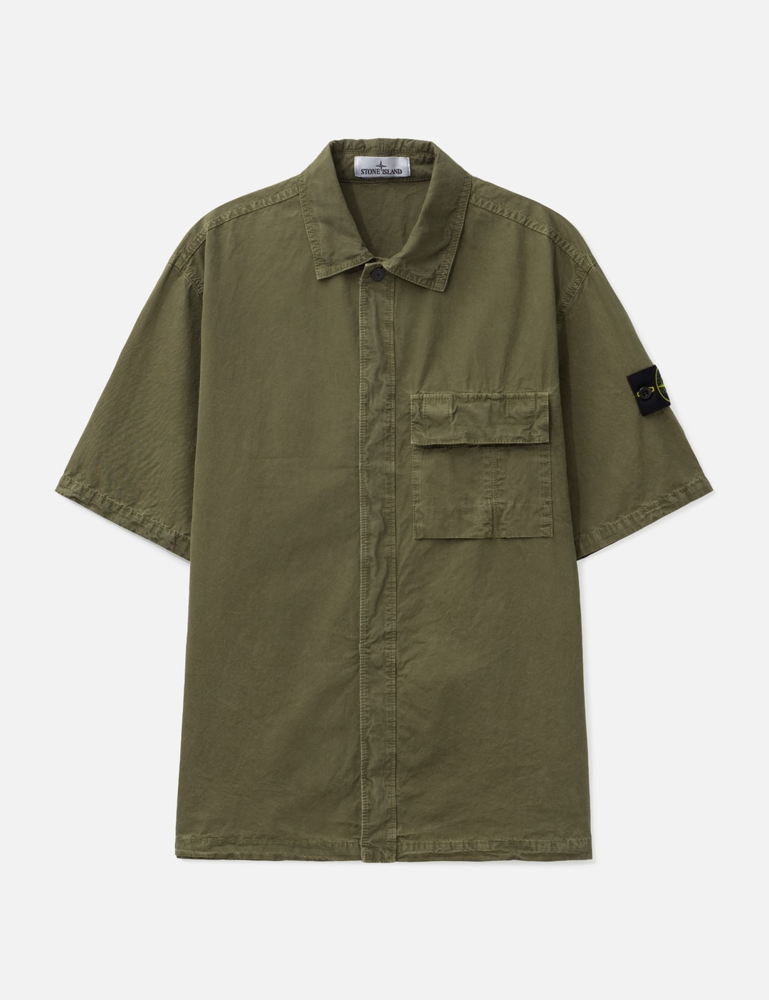 Brushed Organic Cotton Canvas 'Old' Effect Shirt