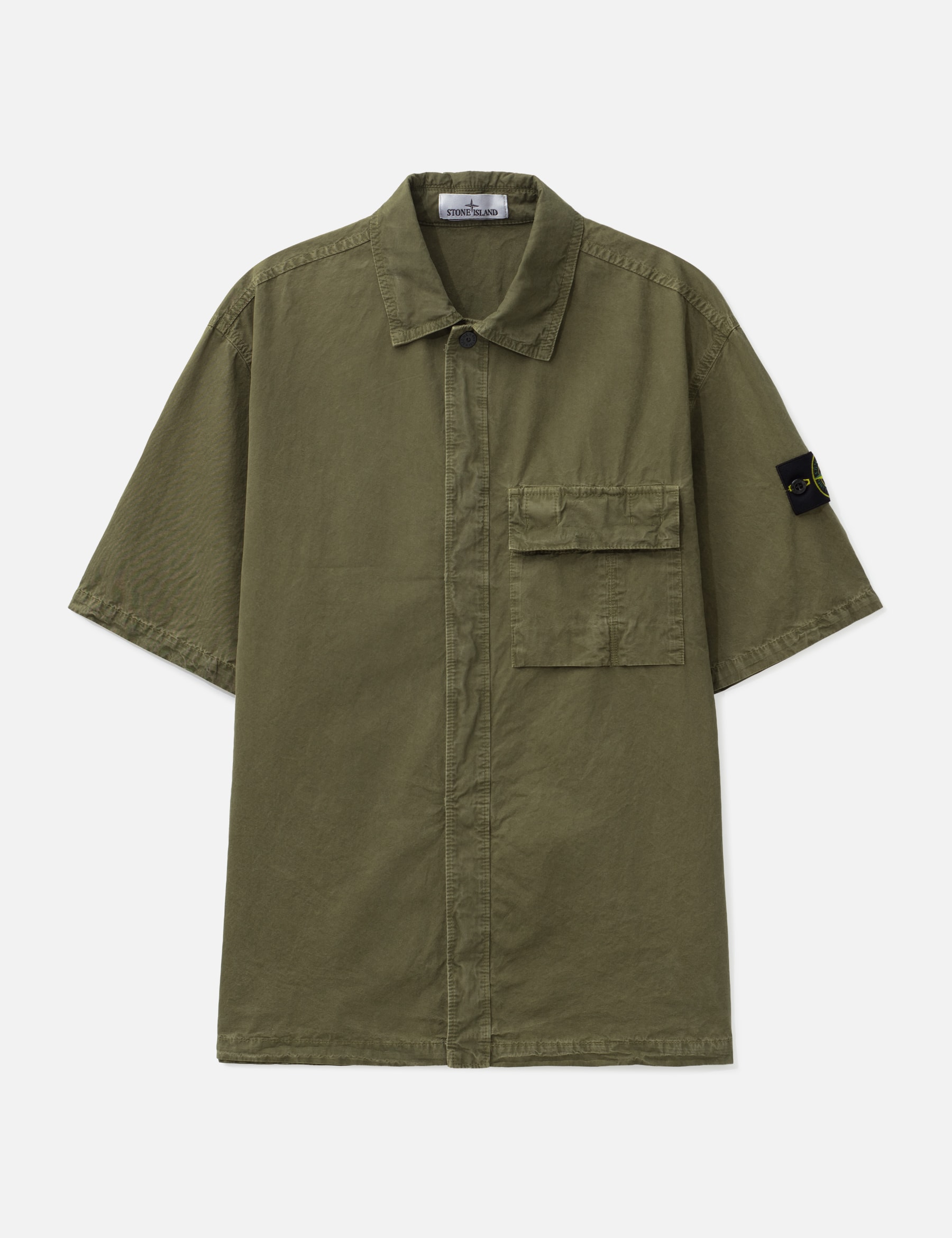 Brushed Organic Cotton Canvas 'Old' Effect Shirt view 16