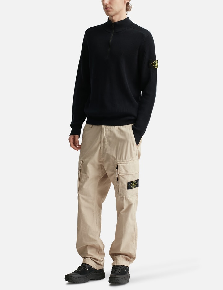 Stone Island Ribbed Soft Organic Cotton Half-Zip Jumper