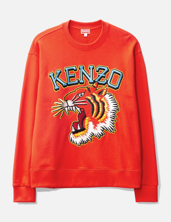 Shop Kenzo Varsity Jungle Tiger Embroidered Sweatshirt In Orange