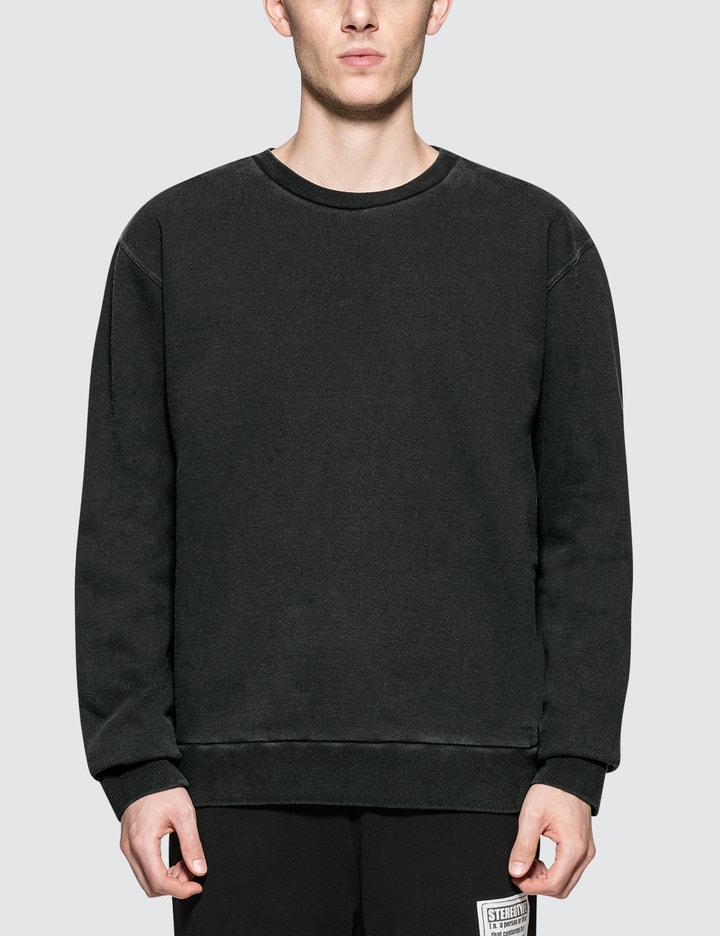 Black Open End Fleece Sweater With Arm Patch Placeholder Image