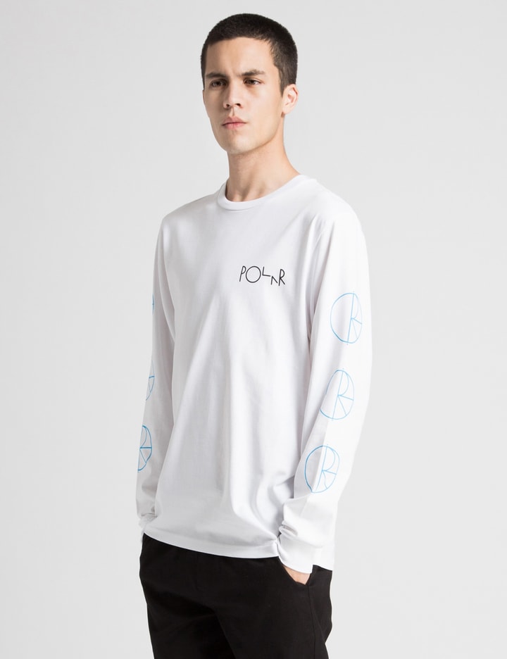 White/Sky B;ue PSC Stroke Logo Racing L/S T-Shirt Placeholder Image
