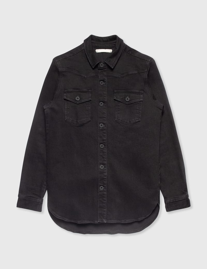 off white black denim shirt