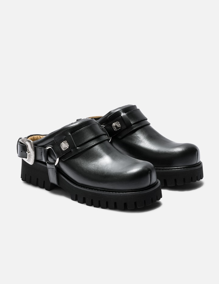 Toga Virilis Black Leather Mules