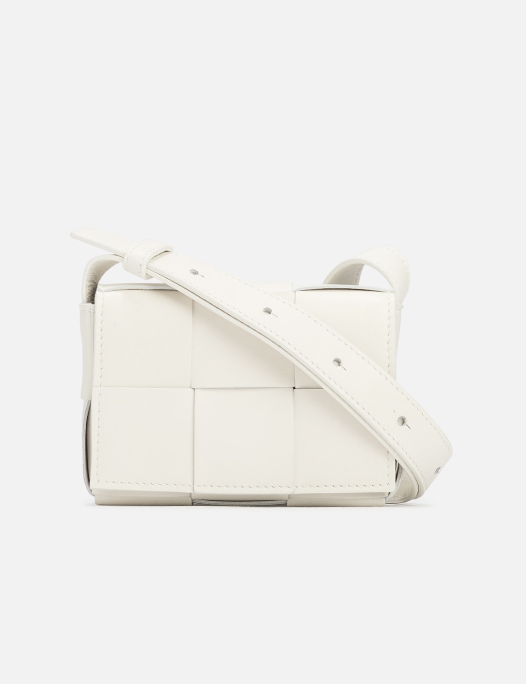 Shop Bottega Veneta The Shiny Cassette Leather Crossbody Bag