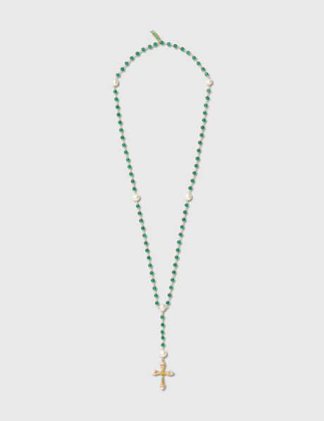 VEERT The Green Onyx & Freshwater Pearl Necklace