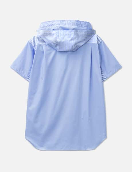 Hooded Short Sleeves Striped Shirt view 8