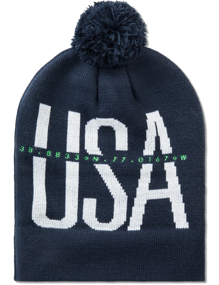 Navy USA Sport Knit Beanie Placeholder Image