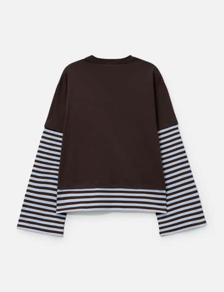 Long Sleeve 2-In-1 Tee With Knit Patch view 8