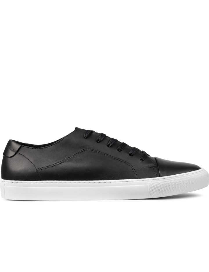 Black /white Sole Leather Classic Lace Sneakers Placeholder Image