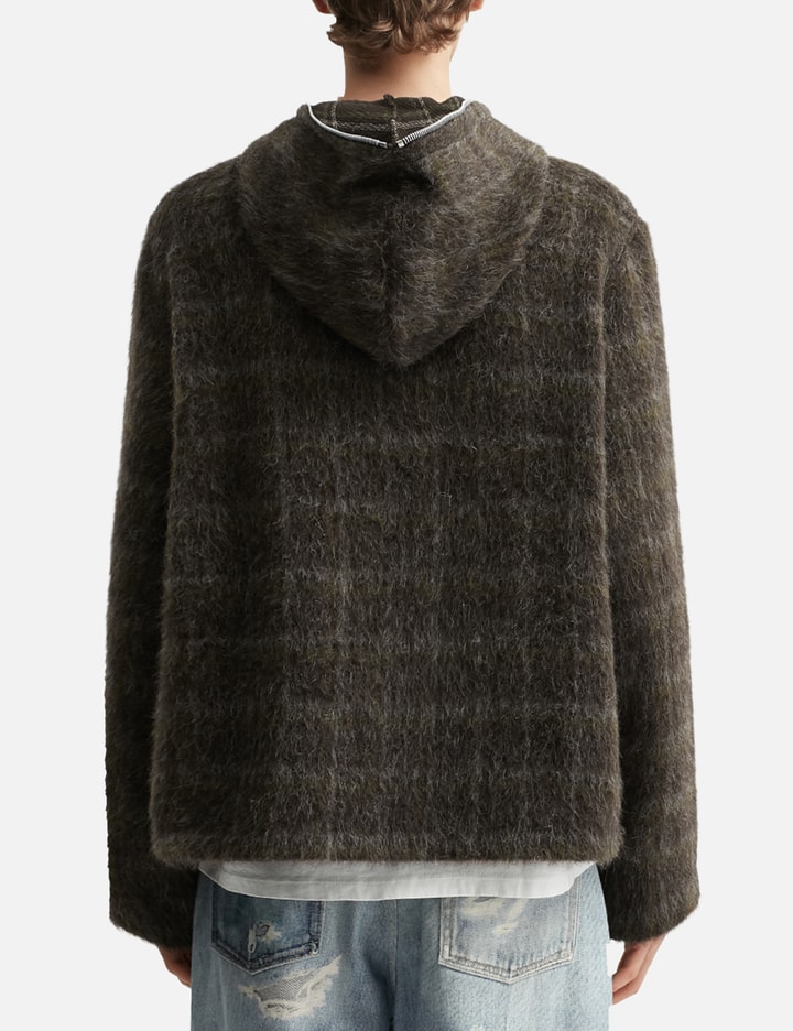 Our Legacy Check-pattern Wool-blend Sweatshirt In Black