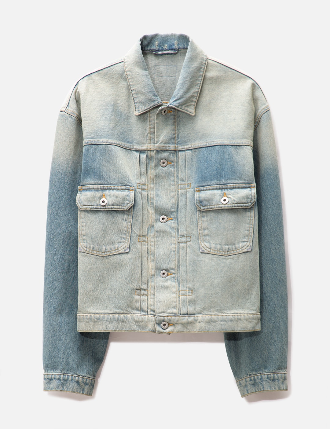 Louis Vuitton Bleached Denim Boxy Jacket Blue. Size 34