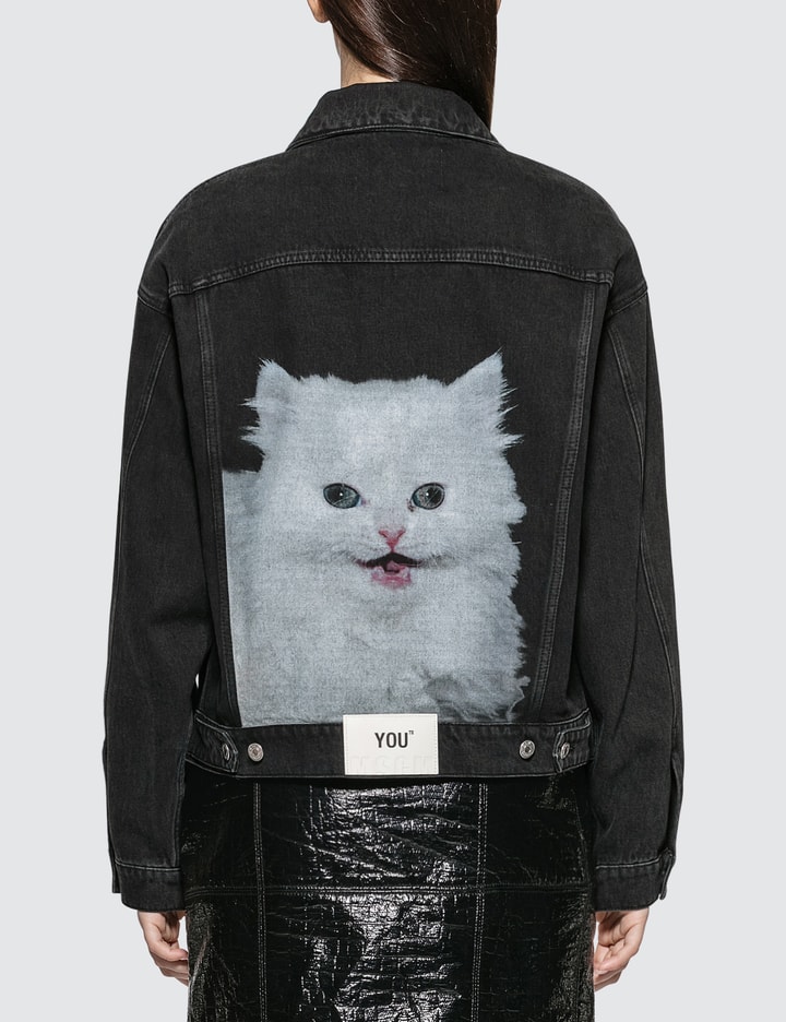 Cat Print Denim Jacket Placeholder Image