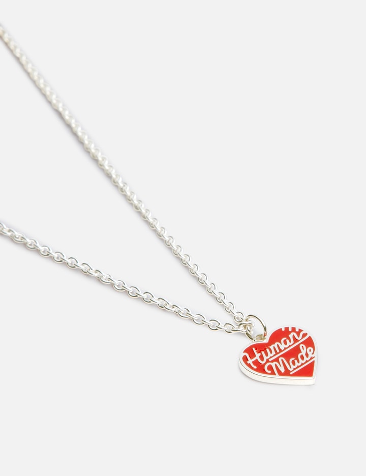 Shop Human Made Heart Silver Necklace In Red