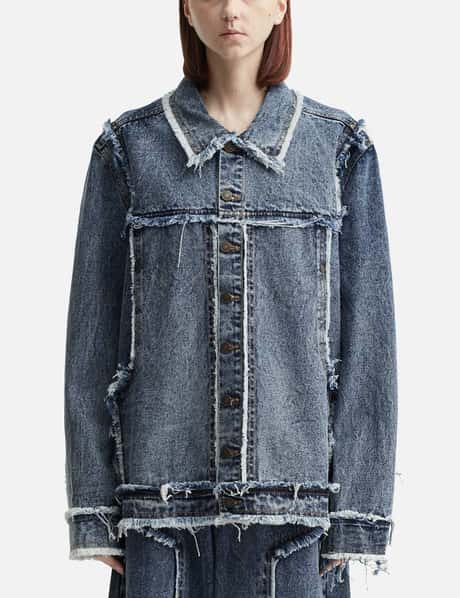 Dhruv Kapoor Distressed Raw Edge Denim Jacket