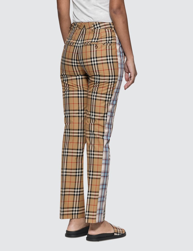Burberry Louane Side Stripe Vintage Check Trousers  ShopStyle Pants