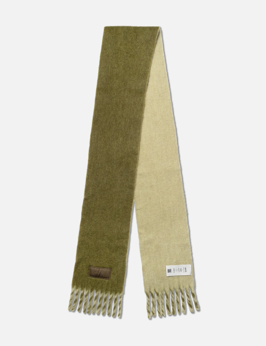 Green Alpaca Bicolored Scarf view 7