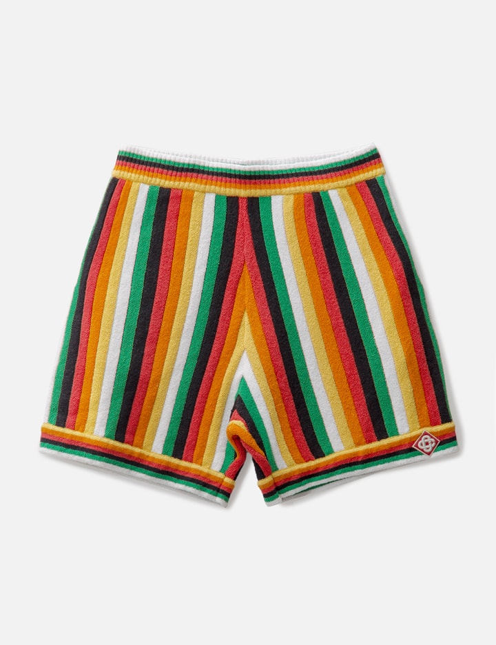 Casablanca Striped Towelling Shorts In Multicolor