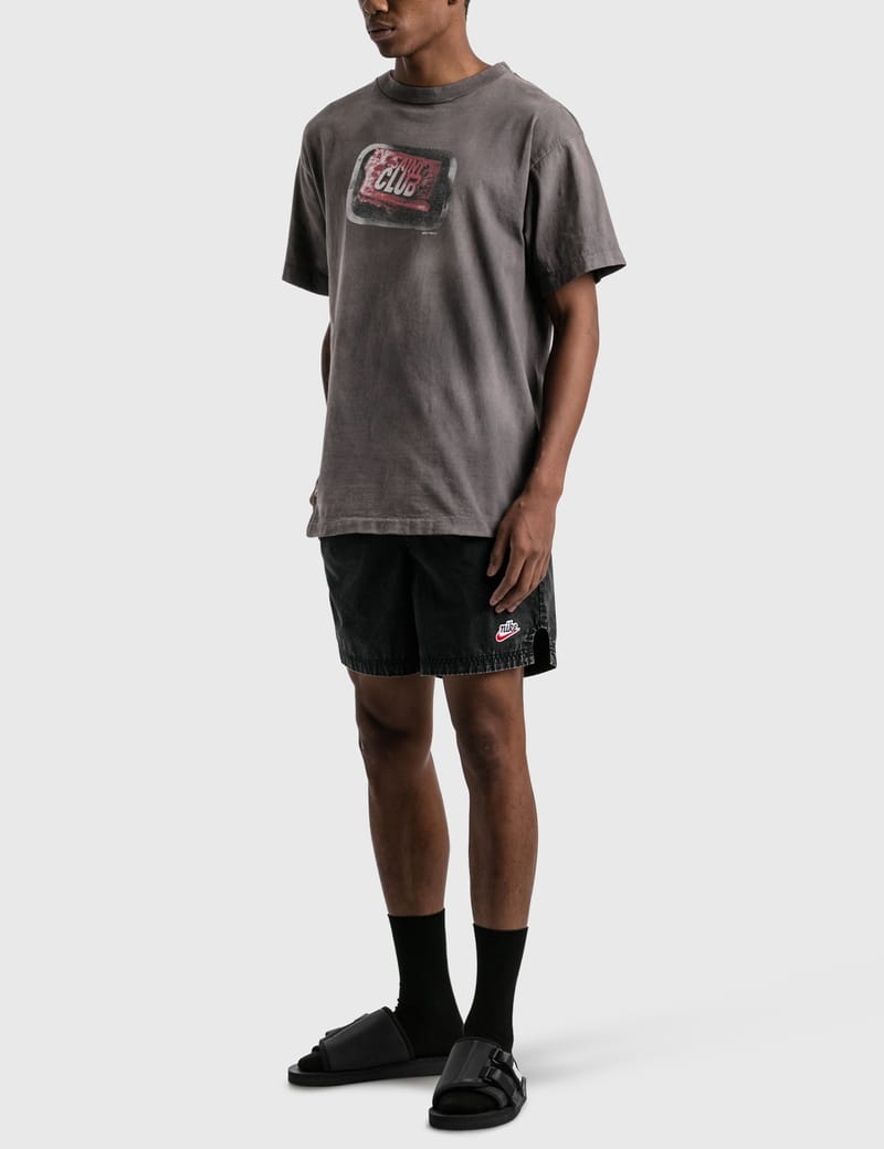 nike heritage essentials washed woven shorts in black