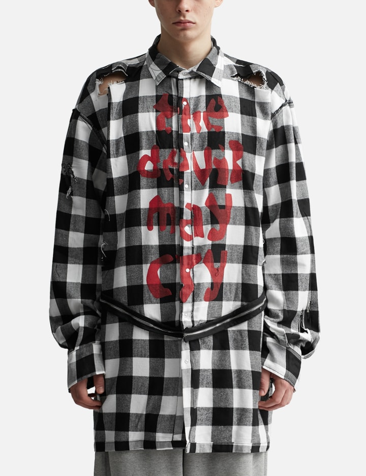 REVERSIBLE DESTROYED FLANNEL SHIRT Placeholder Image