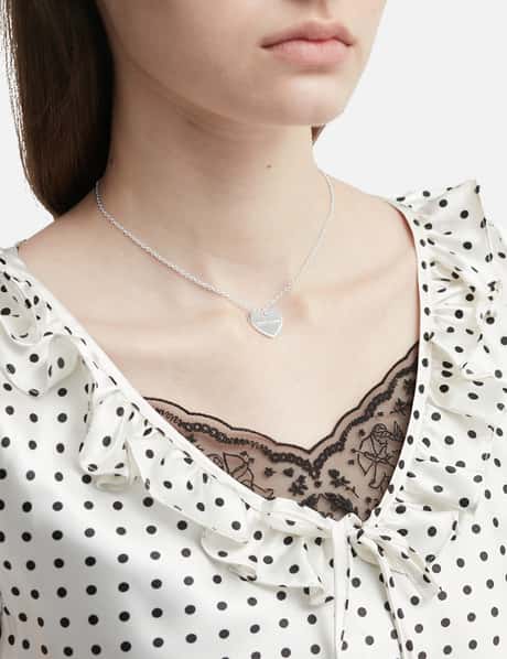 Sterling Silver Heart Tag Necklace view 11