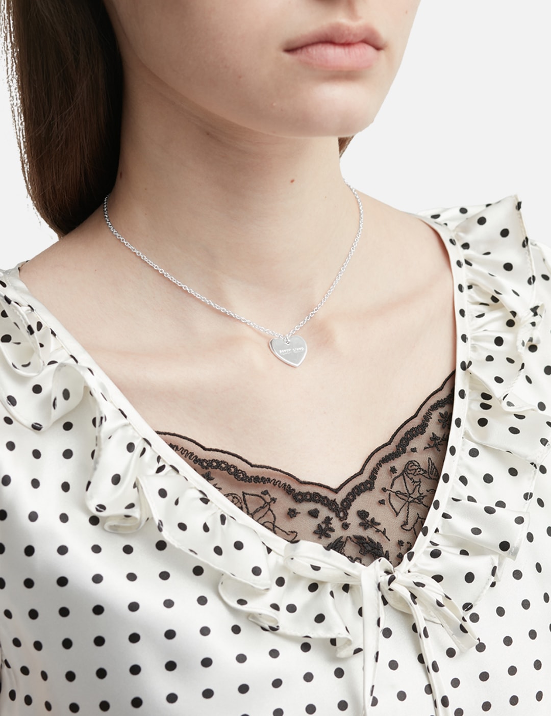 Sterling Silver Heart Tag Necklace view 16