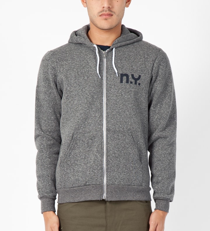 Speckled Heather Grey NY Zip Hoodie Placeholder Image