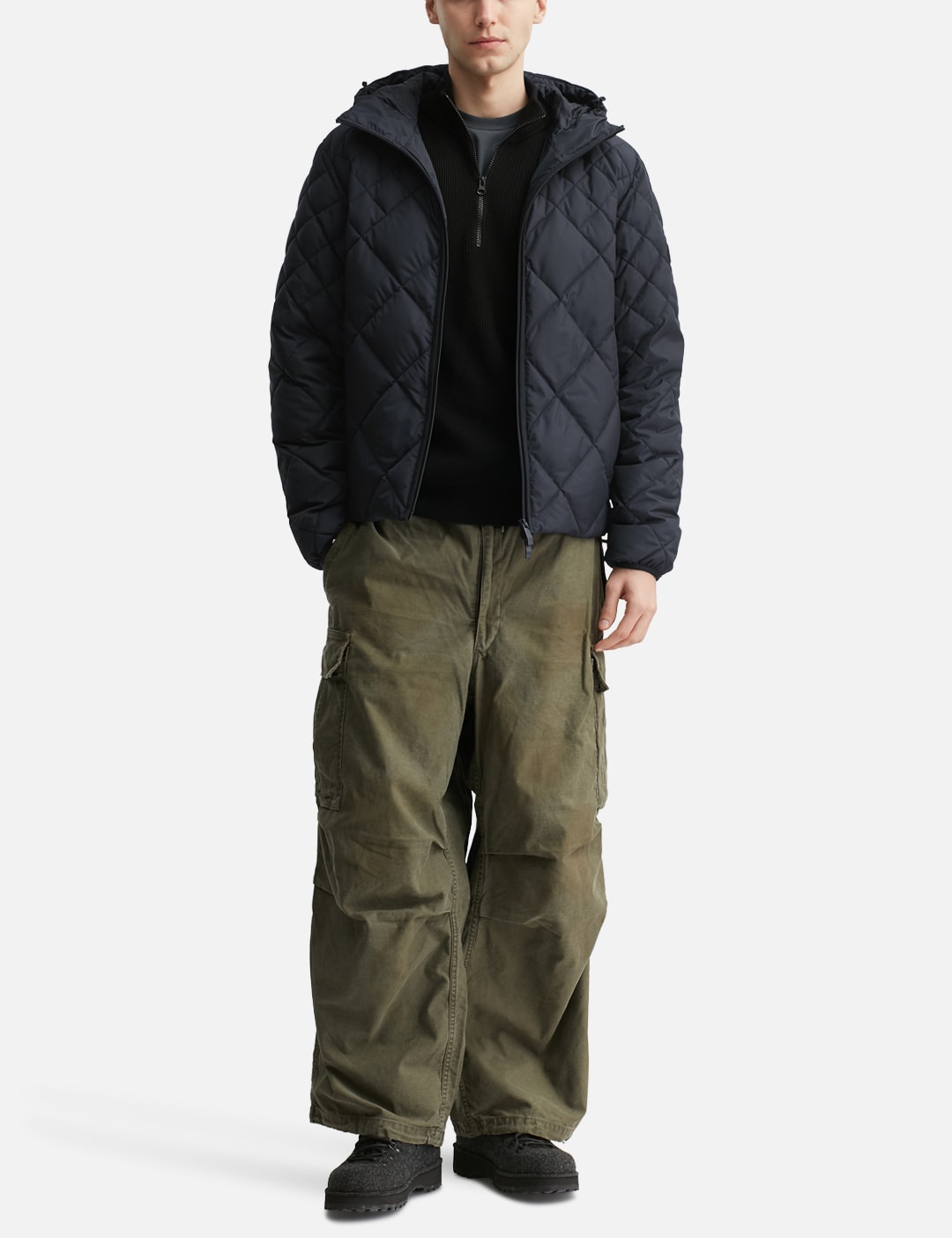 Merak Geometric-Quilted Hooded Short Down Jacket view 20