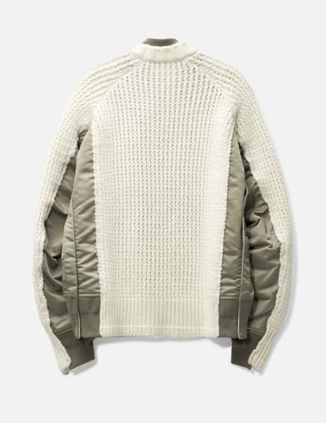 Sacai - Nylon Twill Mix Knit Blouson | HBX - Globally Curated 