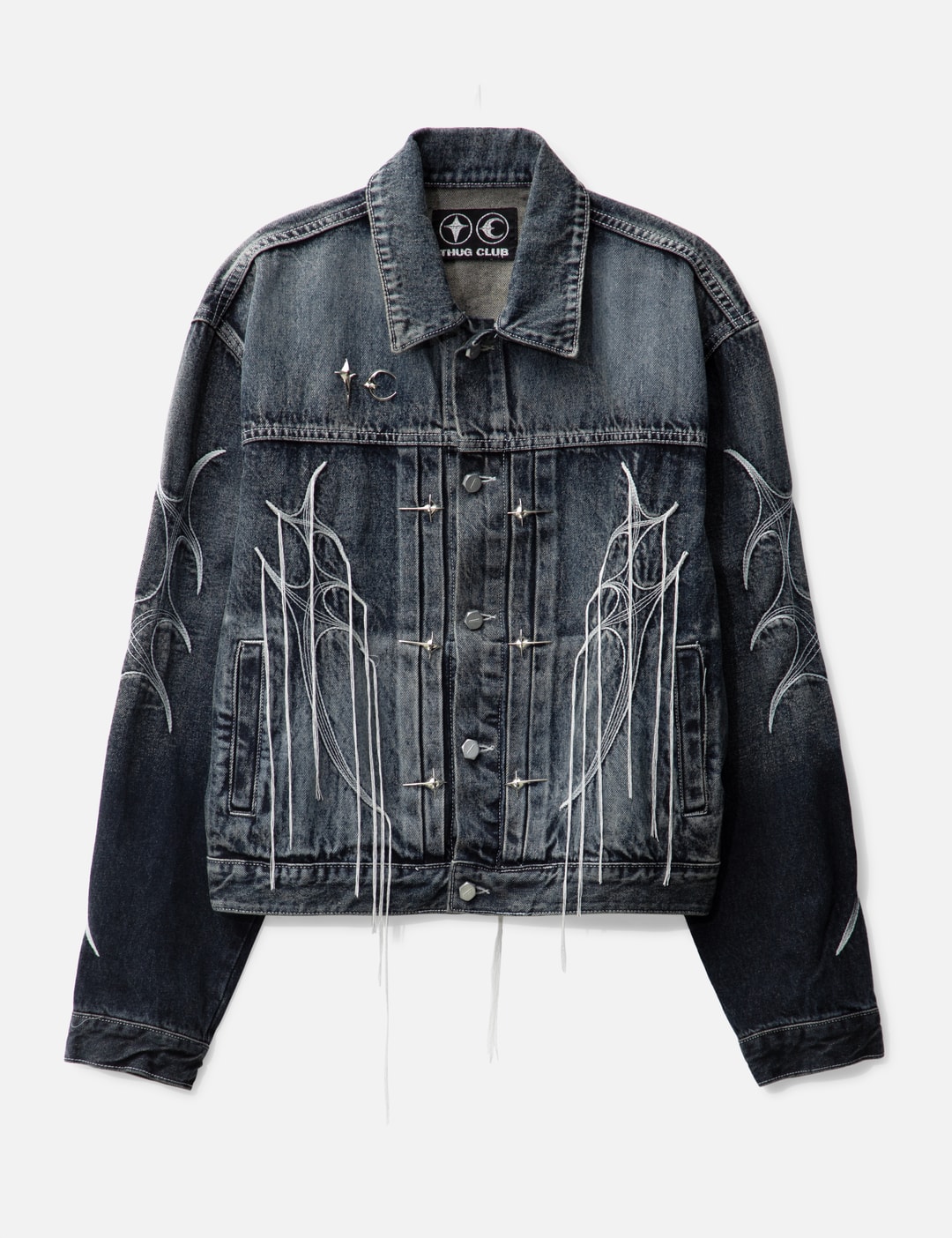 Dhgate Denim Designer Jackets Dhgate Mens Designer Denim Jacket THUG CLUB Tribal Tree Denim
