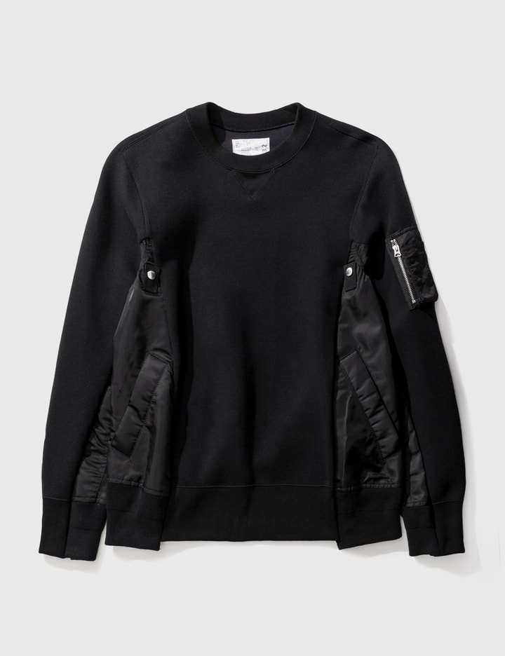 4新品 sacai メンズ 切り替え スポンジ スウェット シャツ ブラック  