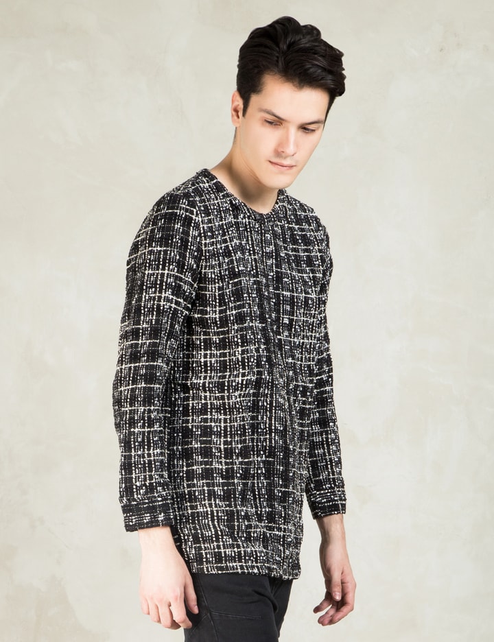 Black/Grey Ikkat Yutok Woven Sweater Placeholder Image
