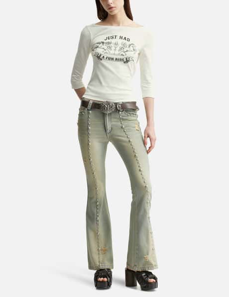 Fun Ride Printed White 3/4 Sleeve Cowl Neck Backless Top view 14