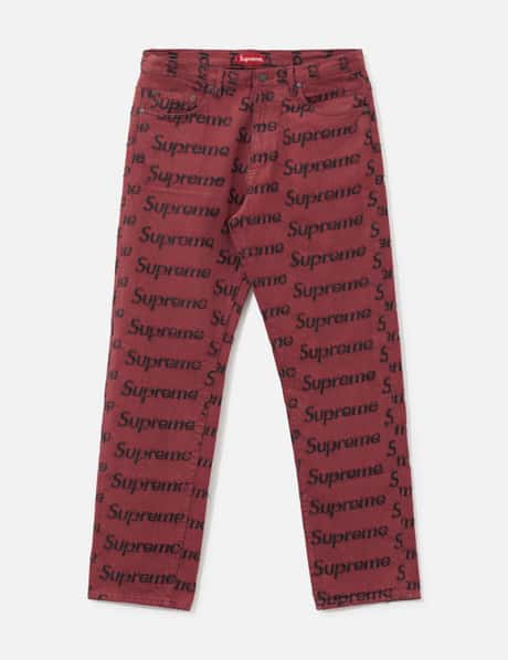 Frayed Logo Denim Jeans view 3