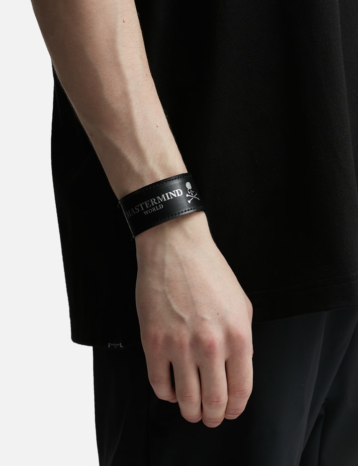 Shop Mastermind Japan Leather Bracelet In Black