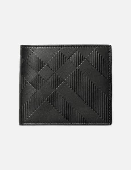 Burberry Embossed Check Bifold Wallet