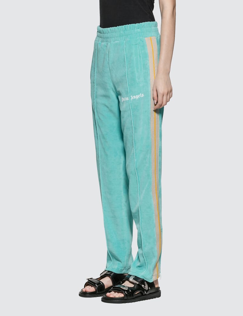 palm angels blue chenille track pants