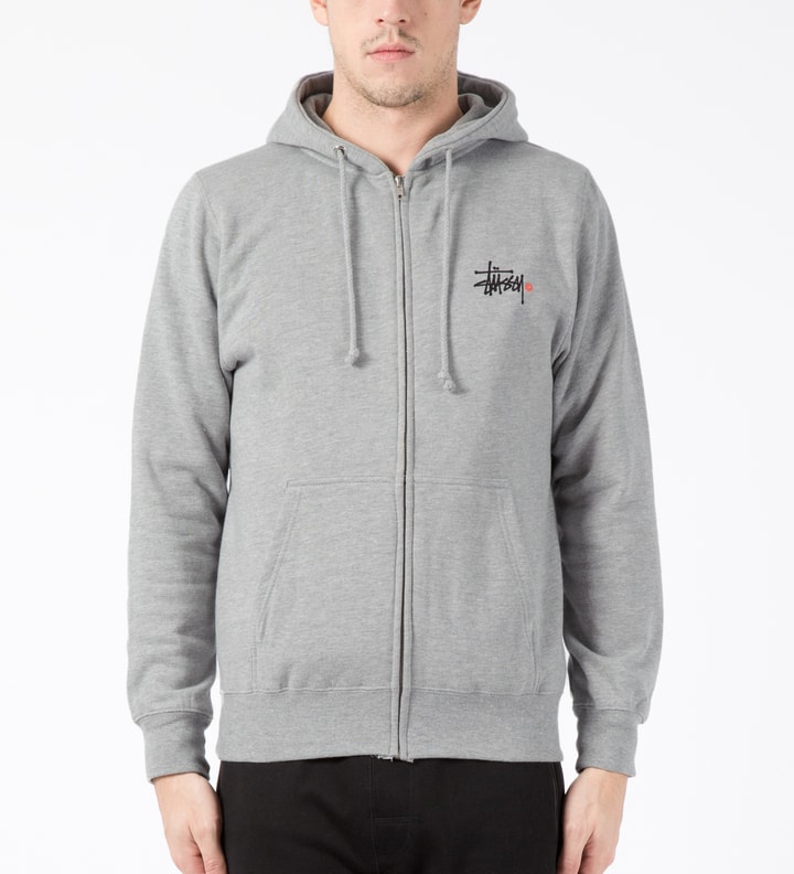 Heather Grey Basic Logo Zip Hoodie Placeholder Image