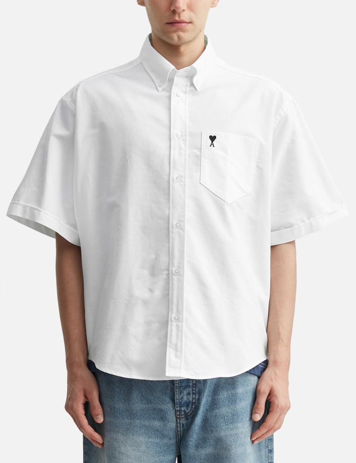 Ami Cotton Boxy Embroidered Ami De Coeur